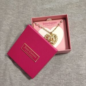 💖 Juicy Couture Gold Heart Crown Necklace – NWT in Box 💖